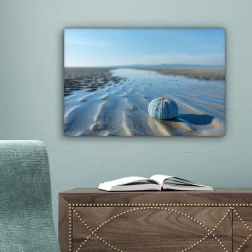 Strand - Schild - Water - Blauw canvas 2cm klein -sfeer4