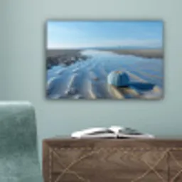 Strand - Schild - Water - Blauw canvas 2cm klein -sfeer4