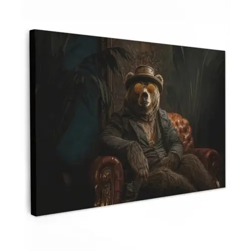 Beer - Bruin - Pak - Hoed canvas 2cm klein -z3d