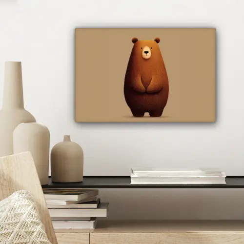 Beer - Minimalistisch - Bruin canvas 2cm klein -sfeer6