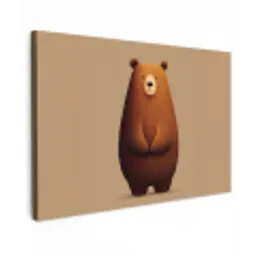 Beer - Minimalistisch - Bruin canvas 2cm klein -z3d