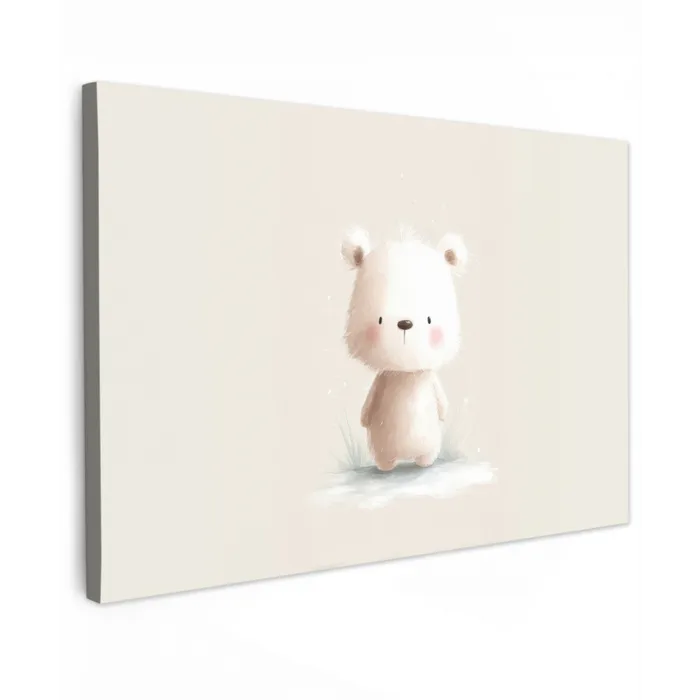 Beertje - Sneeuwvlokje - Wit - Pluizig canvas 2cm klein -z3d
