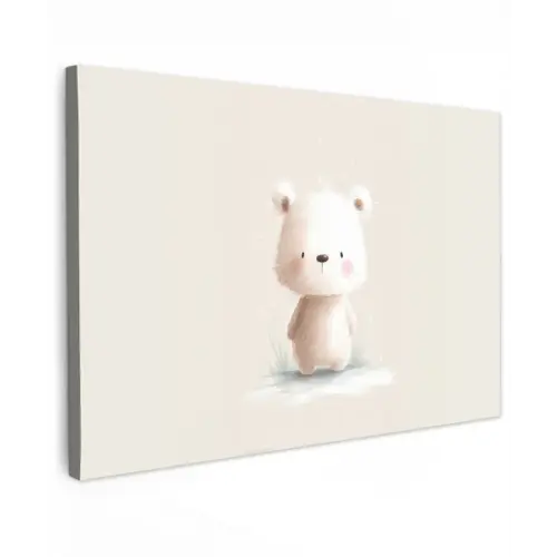 Beertje - Sneeuwvlokje - Wit - Pluizig canvas 2cm klein -z3d