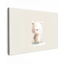 Beertje - Sneeuwvlokje - Wit - Pluizig canvas 2cm klein -z3d