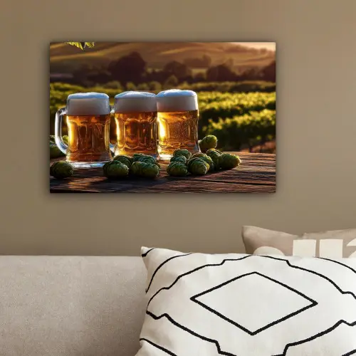 Bier - Hop - Landschap canvas 2cm klein -sfeer3