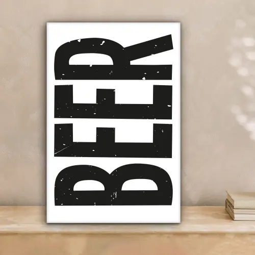 Bier - Japandi - Decoratie - Zwart canvas 2cm klein -sfeer1