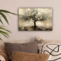 Beige - Abstract - Boom - Goud canvas 2cm klein -sfeer1