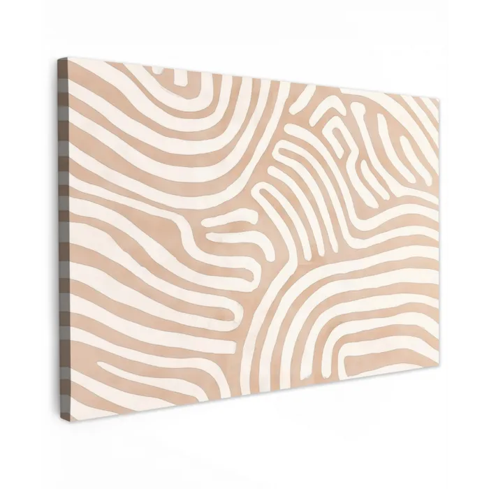 Beige - Aardspatroon canvas 2cm klein -z3d