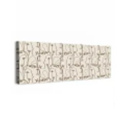 Beige - Gezicht - Lijnen - Bruin canvas 2cm klein 828 -z3d