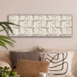 Beige - Gezicht - Lijnen - Bruin canvas 2cm klein 828 -sfeer1