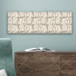 Beige - Gezicht - Lijnen - Bruin canvas 2cm klein 828 -sfeer4