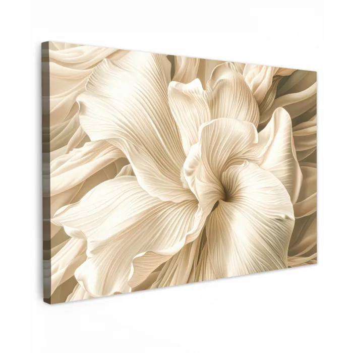 Beige - Bloem - Patroon canvas 2cm klein -z3d