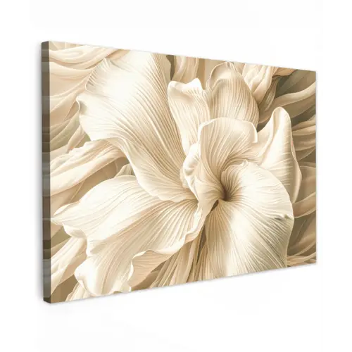 Beige - Bloem - Patroon canvas 2cm klein -z3d