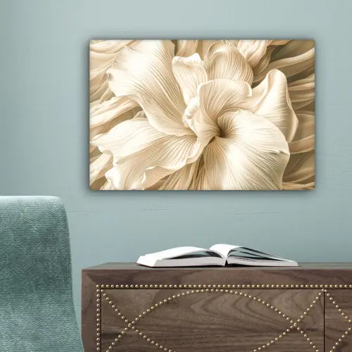 Beige - Bloem - Patroon canvas 2cm klein -sfeer4