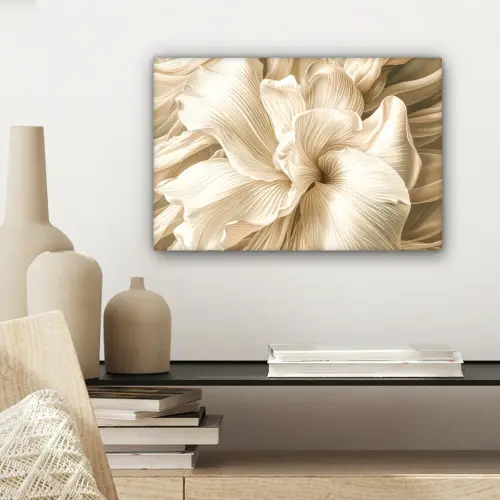 Beige - Bloem - Patroon canvas 2cm klein -sfeer6