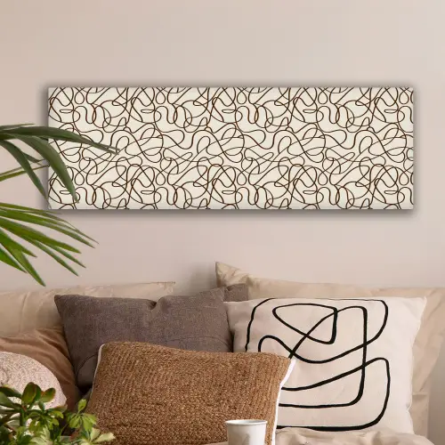 Beige - Lijnen - Donkerbruin canvas 2cm klein 828 -sfeer1