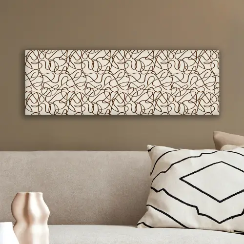 Beige - Lijnen - Donkerbruin canvas 2cm klein 828 -sfeer3