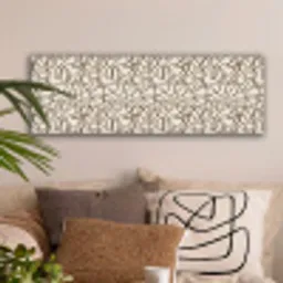 Beige - Lijnen - Donkerbruin canvas 2cm klein 828 -sfeer1