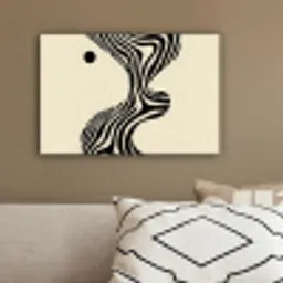 Beige - Lijnen - Golvend -  Abstract canvas 2cm klein -sfeer3