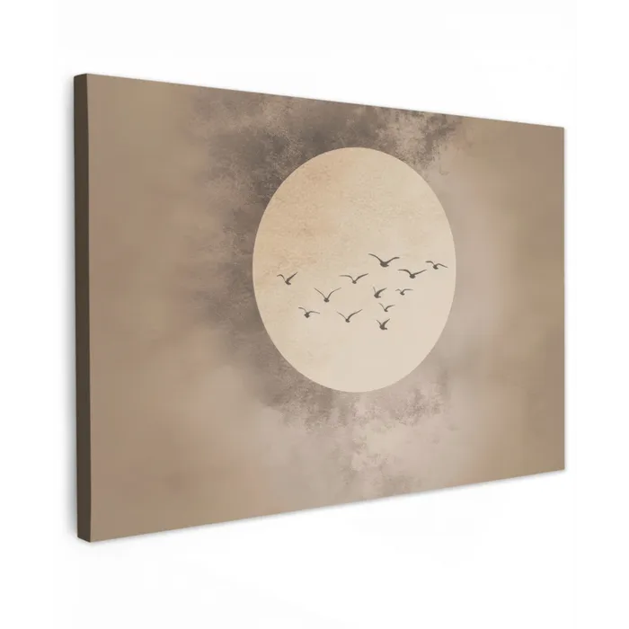Vogel - Beige - Japandi canvas 2cm klein -z3d