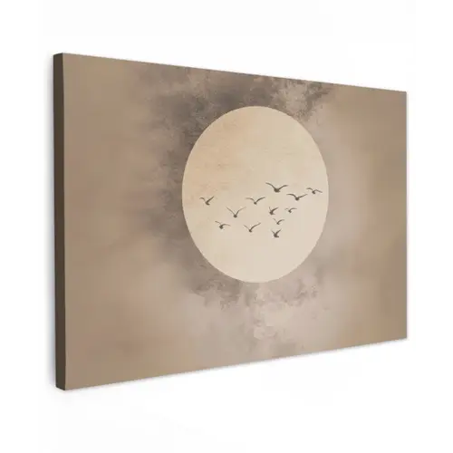 Vogel - Beige - Japandi canvas 2cm klein -z3d