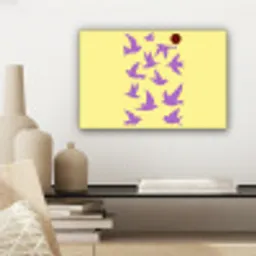 Vogels - Cirkel - Geel - Beweging canvas 2cm klein -sfeer6
