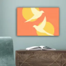 Vogels - Cirkels - Geel canvas 2cm klein -sfeer4