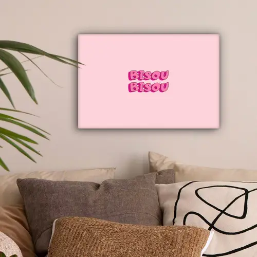 Bisou - Roze - Schaduw canvas 2cm klein -sfeer1