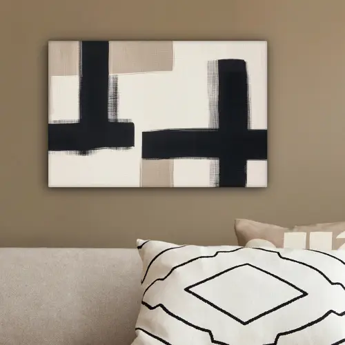 Zwart - Abstract - Japandi canvas 2cm klein -sfeer3
