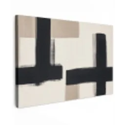 Zwart - Abstract - Japandi canvas 2cm klein -z3d