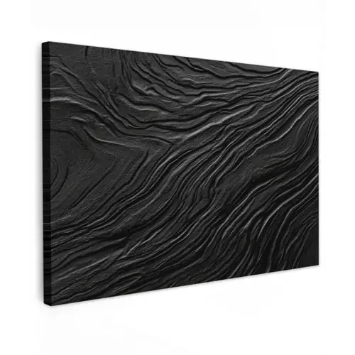 Zwart - Abstract - Hout canvas 2cm klein -z3d