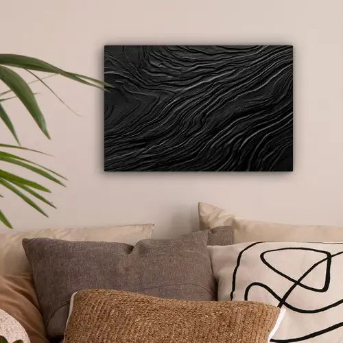 Zwart - Abstract - Hout canvas 2cm klein -sfeer1