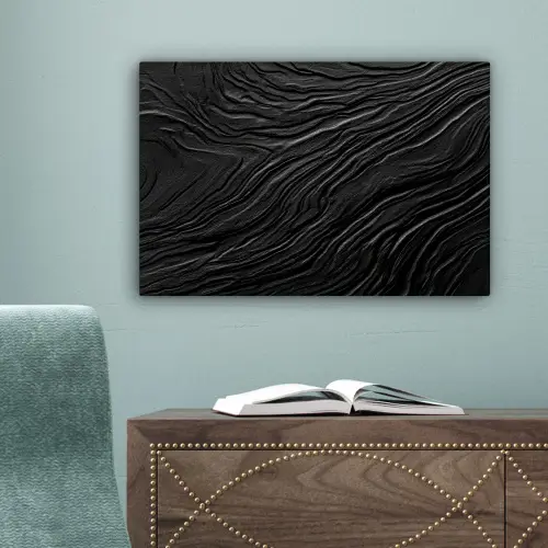 Zwart - Abstract - Hout canvas 2cm klein -sfeer4