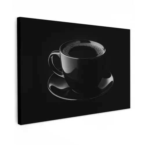 Zwart - Koffie - Kopje canvas 2cm klein -z3d