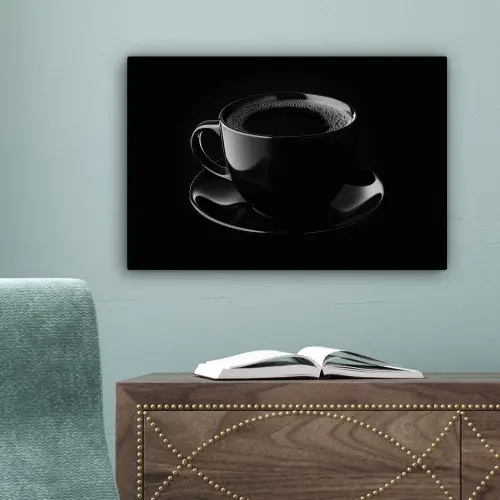 Zwart - Koffie - Kopje canvas 2cm klein -sfeer4