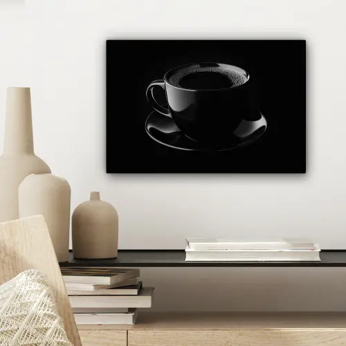 Zwart - Koffie - Kopje canvas 2cm klein -sfeer6