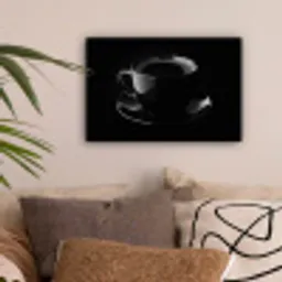 Zwart - Koffie - Kopje canvas 2cm klein -sfeer1