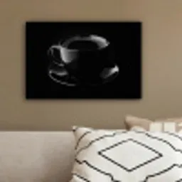 Zwart - Koffie - Kopje canvas 2cm klein -sfeer3