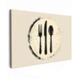 Zwart - Bestek - Rondje canvas 2cm klein -z3d