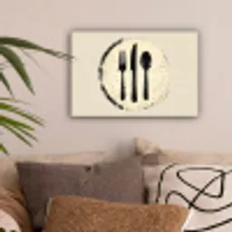 Zwart - Bestek - Rondje canvas 2cm klein -sfeer1