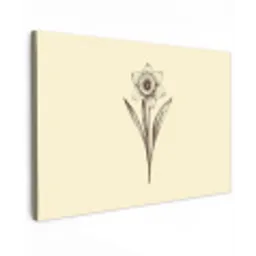Zwart - Narcis - Illustratie canvas 2cm klein -z3d