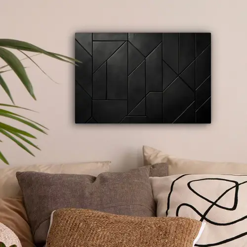 Zwart - Geometrisch - Tegeltjes canvas 2cm klein -sfeer1