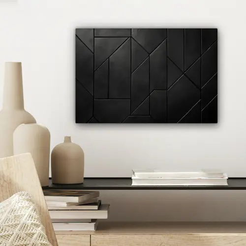 Zwart - Geometrisch - Tegeltjes canvas 2cm klein -sfeer6