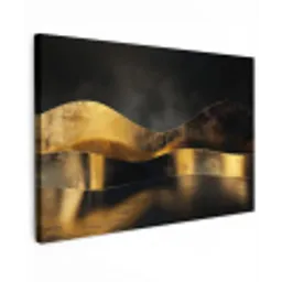 Zwart - Goud - Golven - Schaduw canvas 2cm klein -z3d