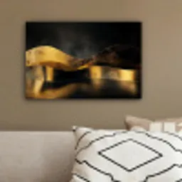 Zwart - Goud - Golven - Schaduw canvas 2cm klein -sfeer3