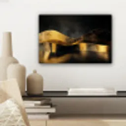 Zwart - Goud - Golven - Schaduw canvas 2cm klein -sfeer6