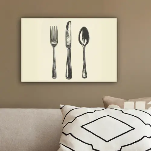 Zwart - Illustratie - Bestek canvas 2cm klein -sfeer3