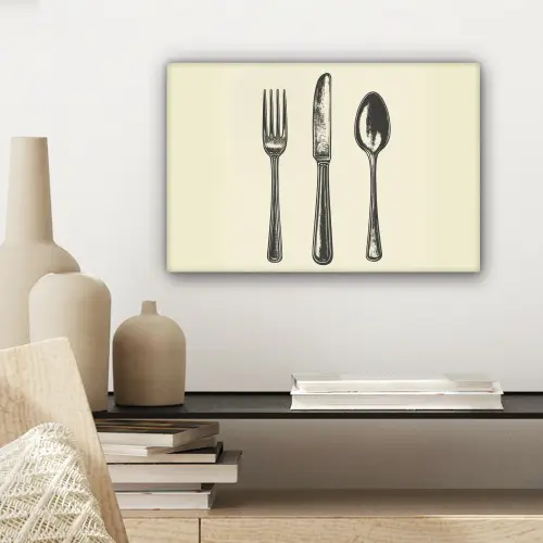 Zwart - Illustratie - Bestek canvas 2cm klein -sfeer6