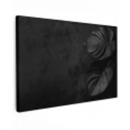 Zwart - Blad - Monstera canvas 2cm klein -z3d