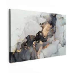 Zwart - Marmer - Luxe - Goud canvas 2cm klein -z3d
